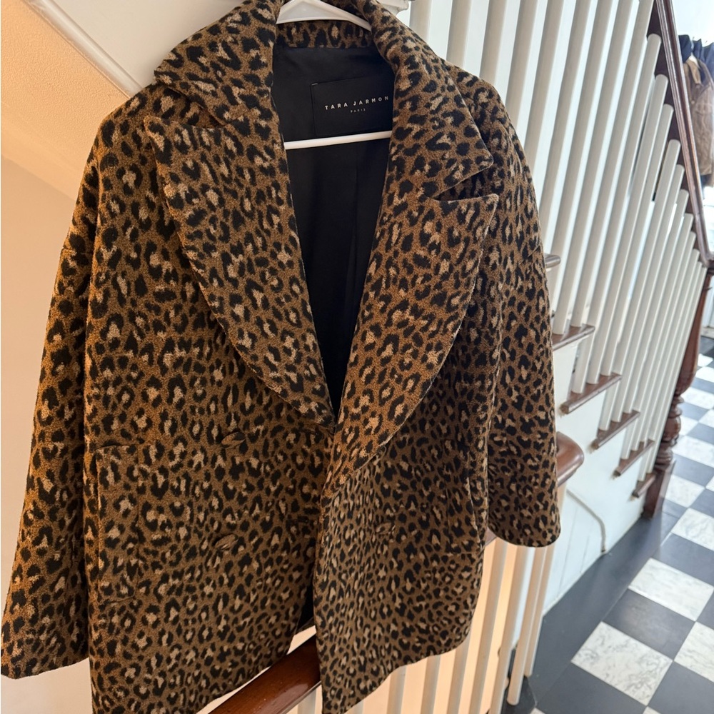 Tara Jarmon Animal Print Teddy Jacket